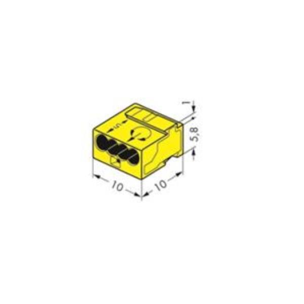 WAGO Kontakttechnik MICRO-Verbindungsdosenklemme 4-Leiter-Klemme 4-polig gelb (100 ST)