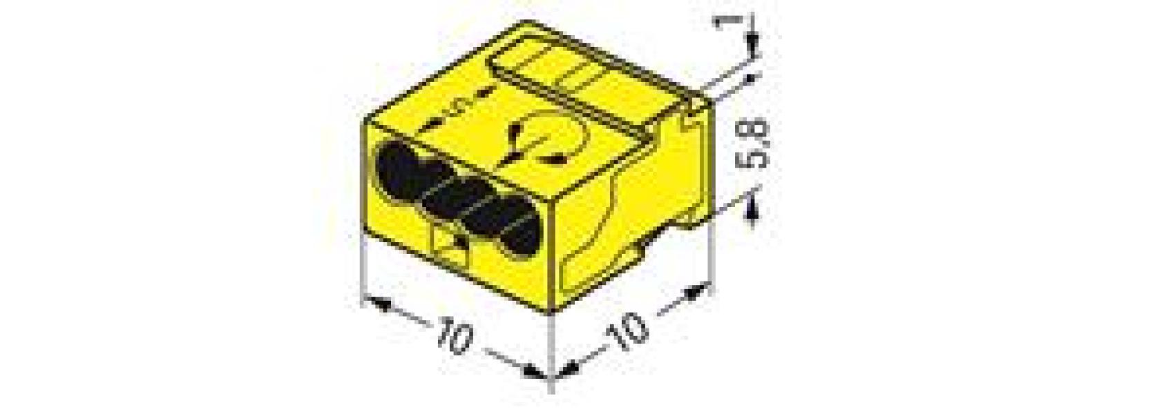 WAGO Kontakttechnik MICRO-Verbindungsdosenklemme 4-Leiter-Klemme 4-polig gelb (100 ST)