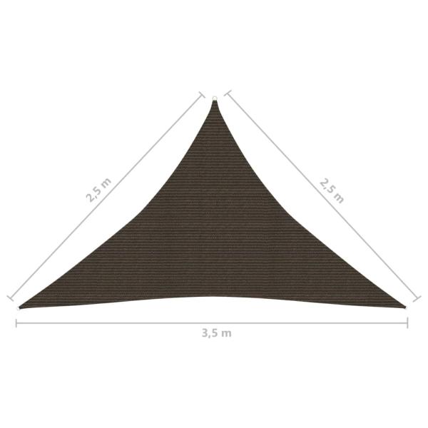 Sonnensegel 160 g/m² Braun 2,5x2,5x3,5 m HDPE