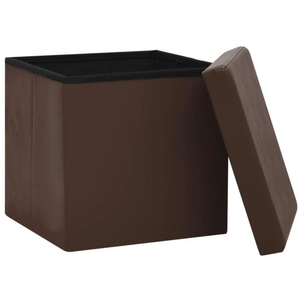 Hocker mit Stauraum Braun PVC