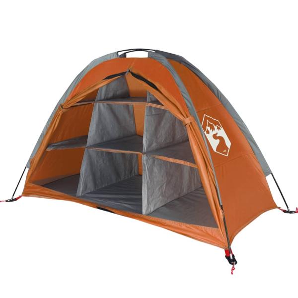 Camping-Organizer-Zelt 9 Fächer Grau Orange Wasserdicht