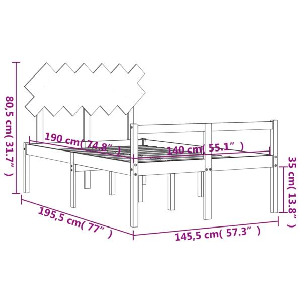 Seniorenbett mit Kopfteil 140x190 cm Massivholz