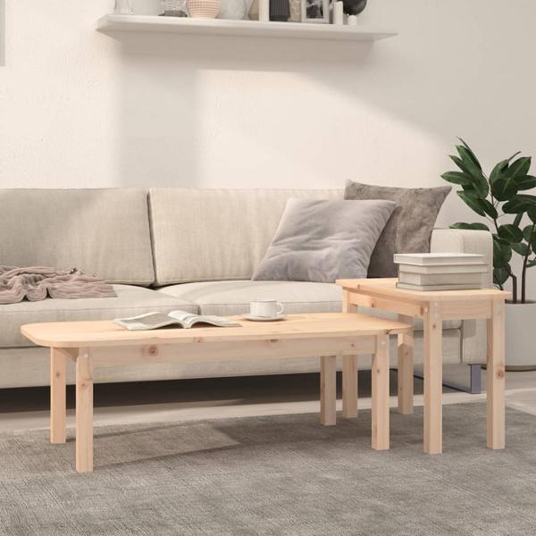 ARDEBO.de - 2-tlg. Couchtisch-Set Massivholz Kiefer