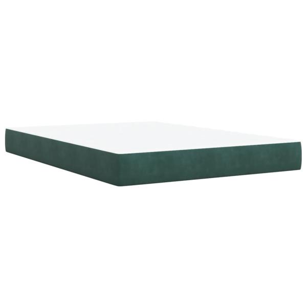 Boxspringbett mit Matratze Dunkelgrün 140x190 cm Samt