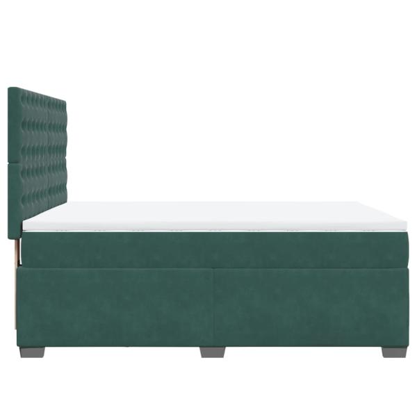 Boxspringbett mit Matratze Dunkelgrün 140x190 cm Samt