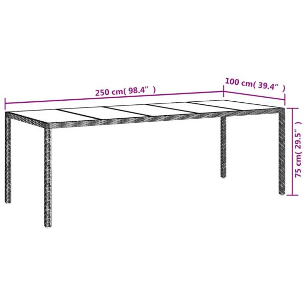 9-tlg. Garten-Essgruppe mit Kissen Weiß Poly Rattan und Glas