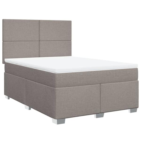 Boxspringbett mit Matratze Taupe 140x190 cm Stoff