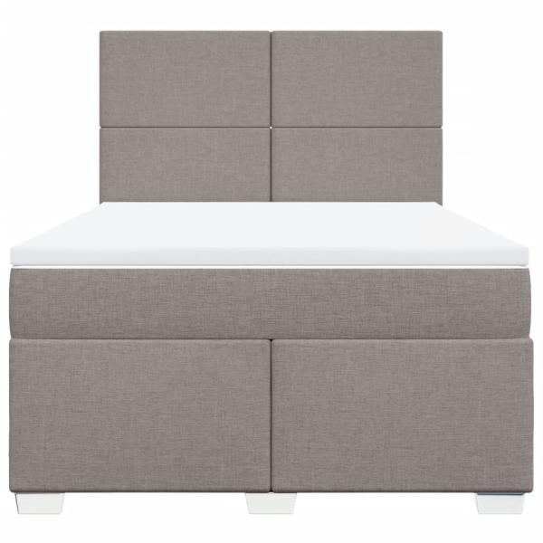 Boxspringbett mit Matratze Taupe 140x190 cm Stoff