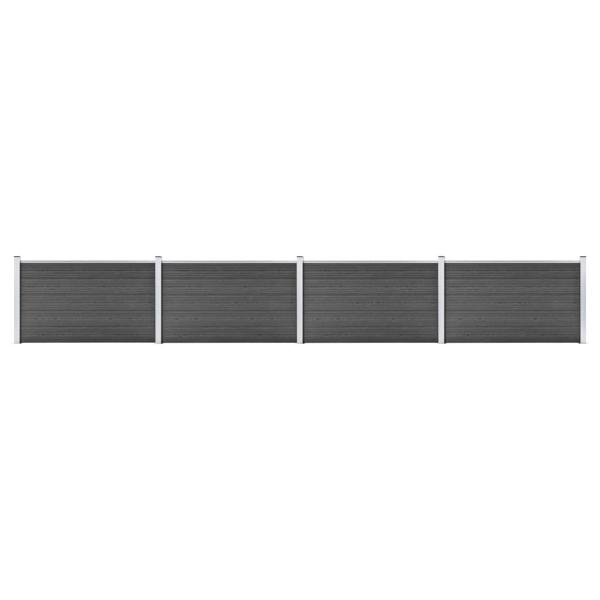 ARDEBO.de - Zaunelement Set WPC 699x105 cm Schwarz