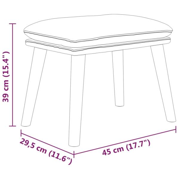 Relaxsessel mit Hocker Hellgrau Stoff