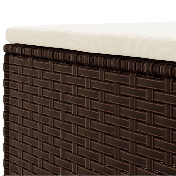 8-tlg. Garten-Lounge-Set mit Kissen Braun Poly Rattan