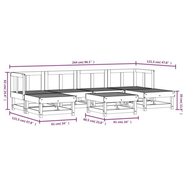 7-tlg. Garten-Lounge-Set Massivholz Kiefer