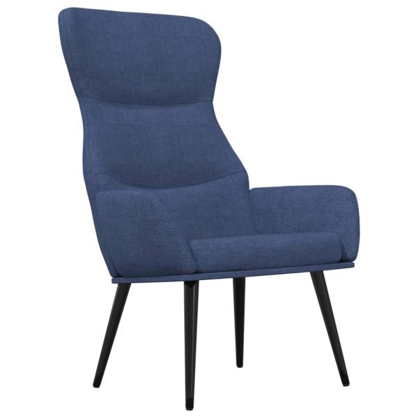 Relaxsessel mit Hocker Blau Stoff