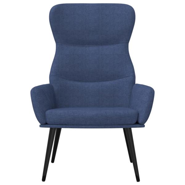 Relaxsessel mit Hocker Blau Stoff