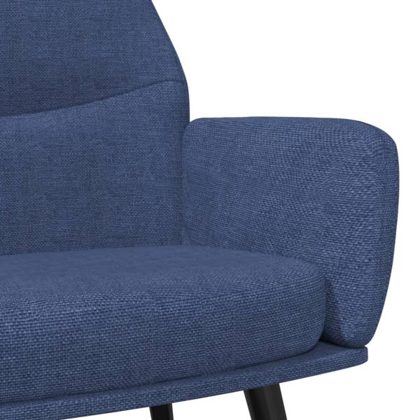 Relaxsessel mit Hocker Blau Stoff