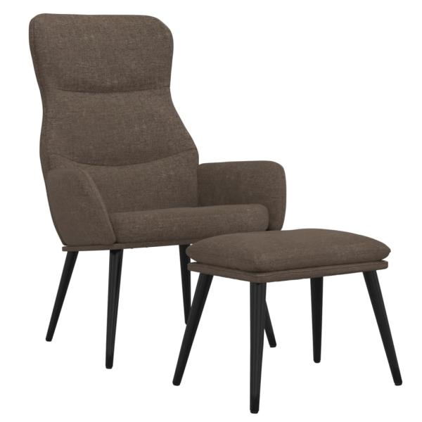 Relaxsessel mit Hocker Taupe Stoff