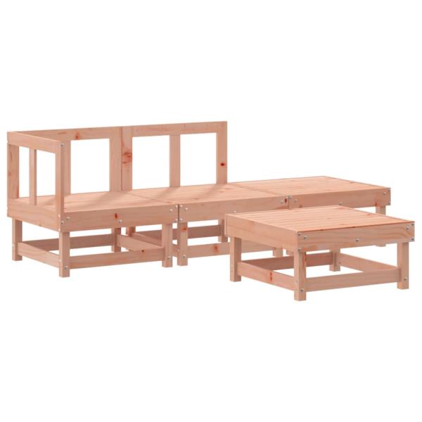 4-tlg. Garten-Lounge-Set mit Kissen Massivholz Douglasie