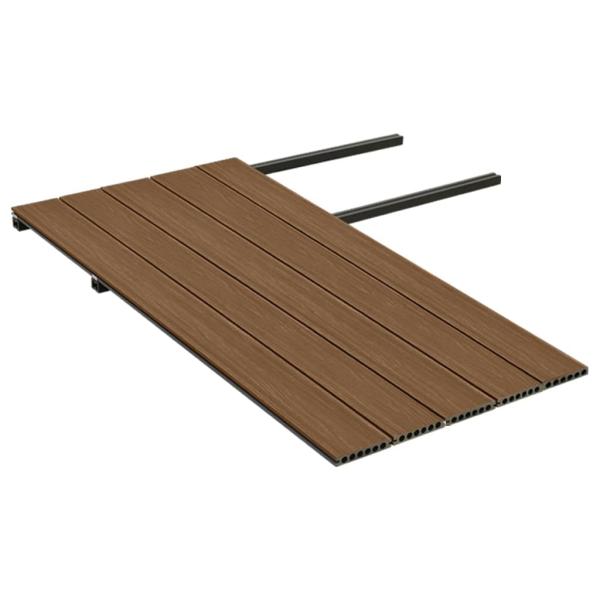 WPC Terrassendielen mit Zubehör Braun und Grau 10 m² 2,2 m