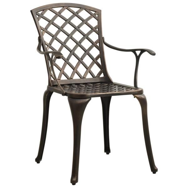 3-tlg. Bistro-Set Bronzen Aluminiumguss