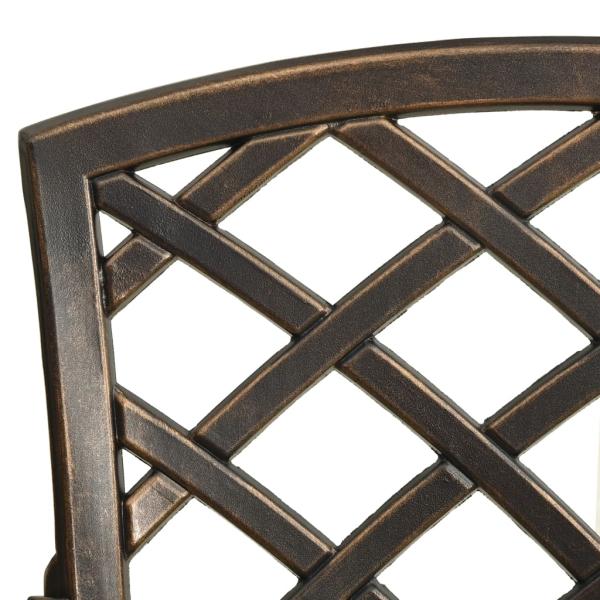 3-tlg. Bistro-Set Bronzen Aluminiumguss