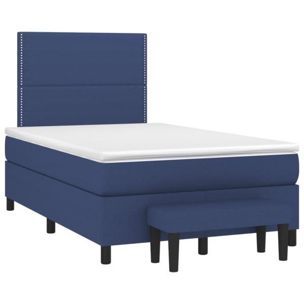 Boxspringbett mit Matratze Blau 120x190 cm Stoff