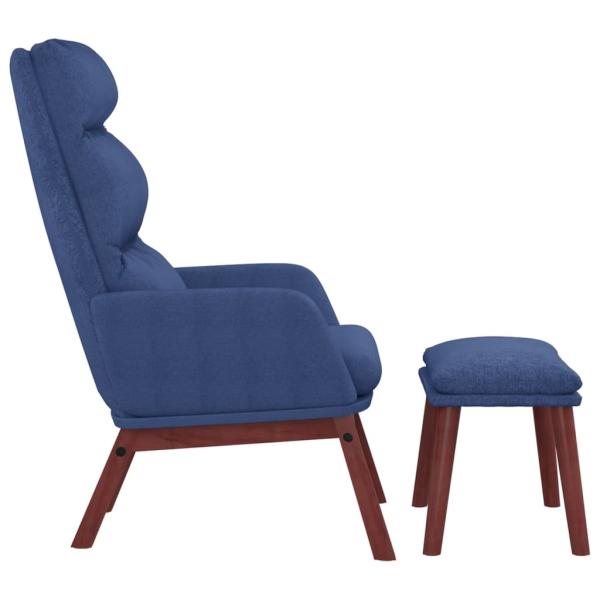 Relaxsessel mit Hocker Blau Stoff