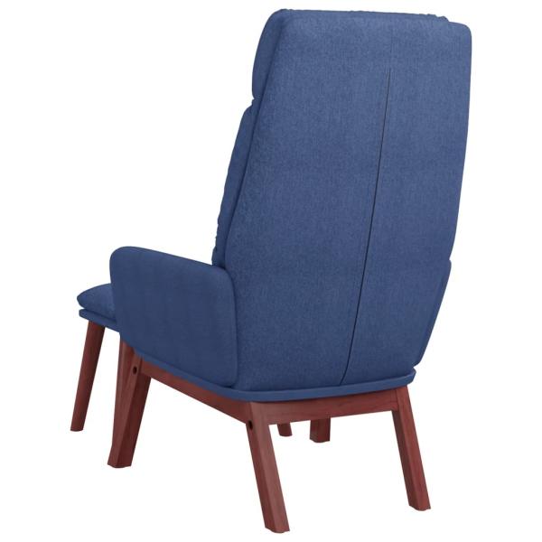 Relaxsessel mit Hocker Blau Stoff