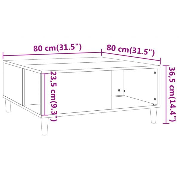 Couchtisch Weiß 80x80x36,5 cm Holzwerkstoff