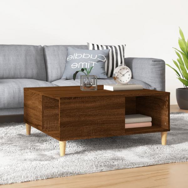 ARDEBO.de - Couchtisch Braun Eichen-Optik 80x80x36,5 cm Holzwerkstoff