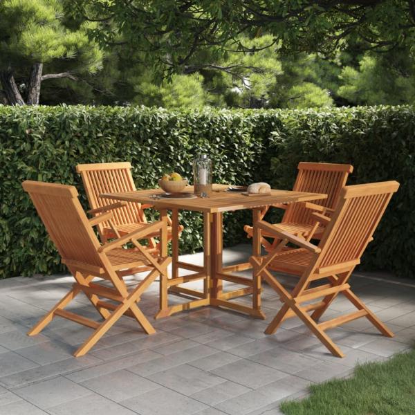 ARDEBO.de - 5-tlg. Garten-Essgruppe Klappbar Massivholz Teak