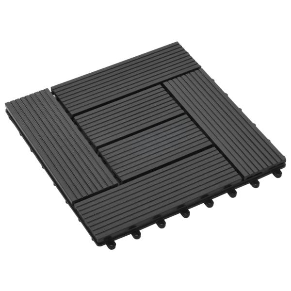 22 Stk. Terrassenfliesen 30 x 30 cm 2 qm WPC Schwarz