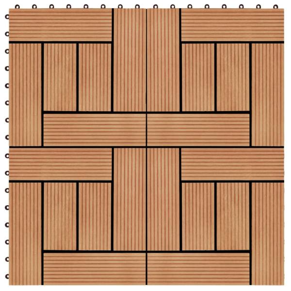 ARDEBO.de - 22 Stk. Terrassenfliesen 30 x 30 cm 2 qm WPC Teakholzfarbe