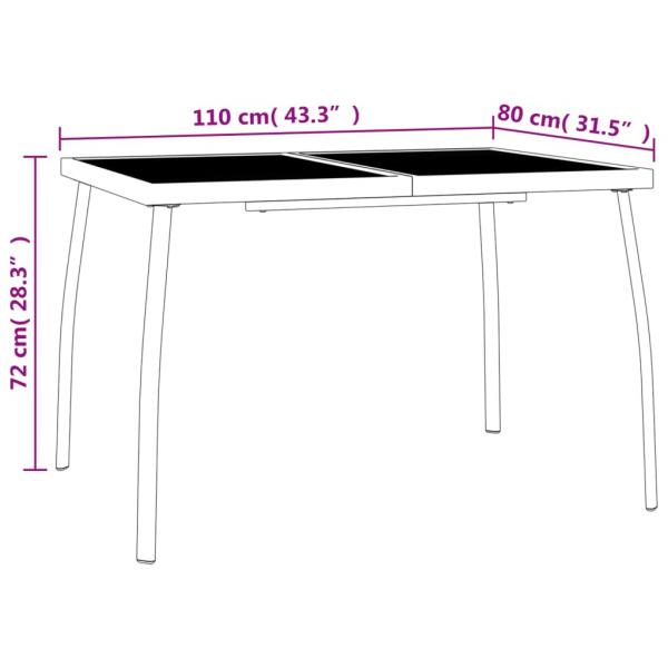 Gartentisch Anthrazit 110x80x72 cm Stahlgitter