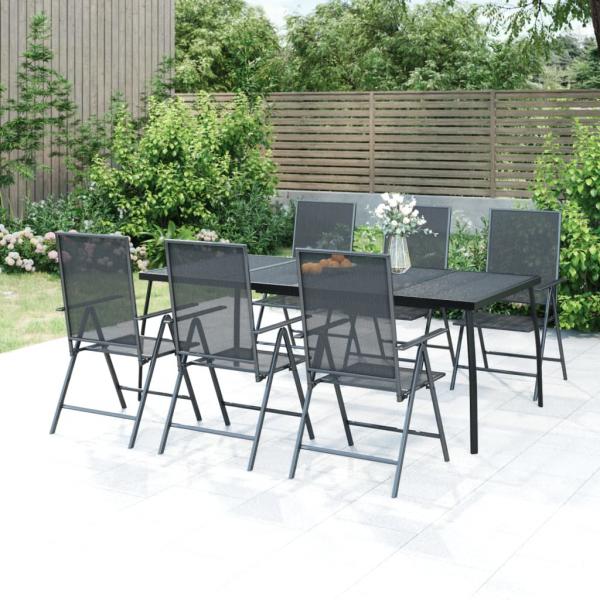 ARDEBO.de - Gartentisch Anthrazit 200x100x72 cm Stahlgitter