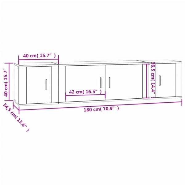 3-tlg. TV-Schrank-Set Hochglanz-Weiß Holzwerkstoff