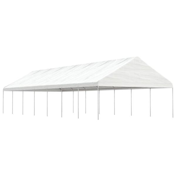 ARDEBO.de - Pavillon mit Dach Weiß 15,61x5,88x3,75 m Polyethylen