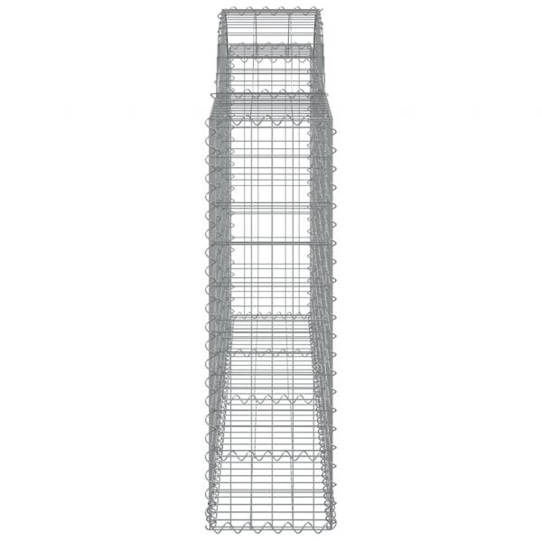 Gabionen mit Hochbogen 13Stk. 200x30x100/120cm Verzinktes Eisen
