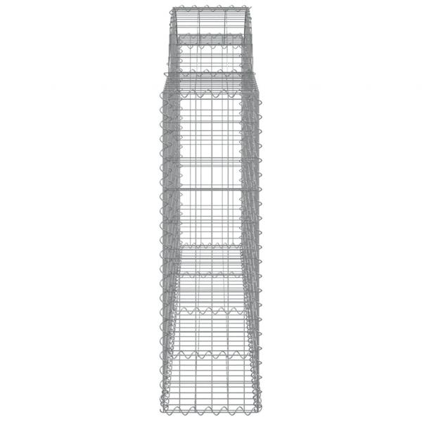 Gabionen mit Hochbogen 11Stk. 200x30x100/120cm Verzinktes Eisen