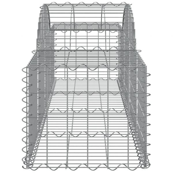 Gabionen mit Hochbogen 9 Stk. 200x50x40/60 cm Verzinktes Eisen