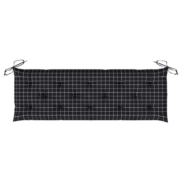 Gartenbank-Auflage Schwarz Karomuster 150x50x7 cm Oxford-Gewebe