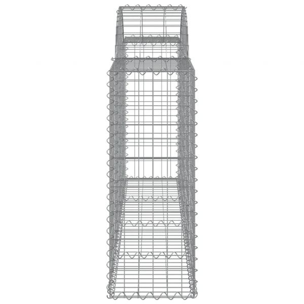 Gabionen mit Hochbogen 4 Stk. 200x30x80/100 cm Verzinktes Eisen