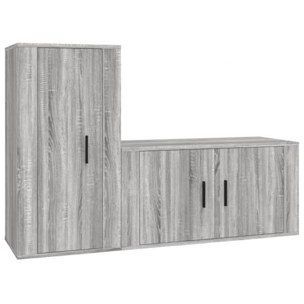 2-tlg. TV-Schrank-Set Grau Sonoma Holzwerkstoff