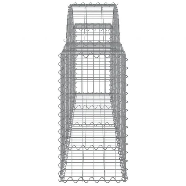 Gabionen mit Hochbogen 12 Stk. 200x30x60/80 cm Verzinktes Eisen