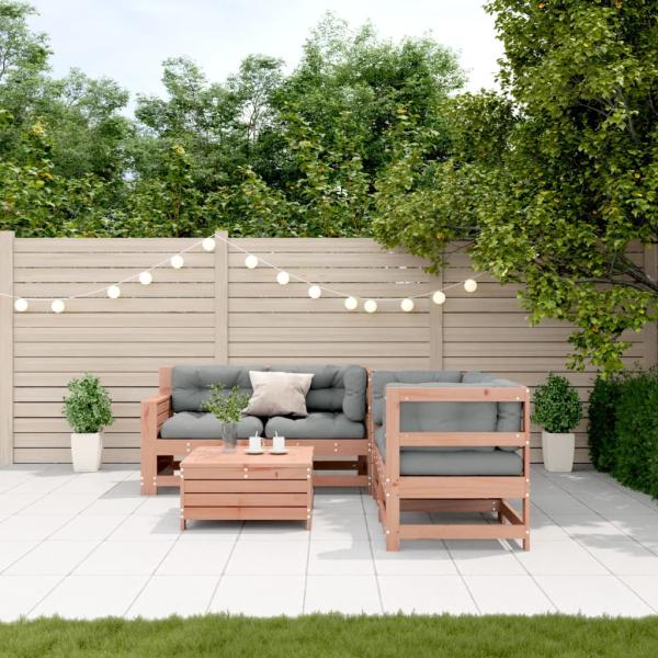 ARDEBO.de - 5-tlg. Garten-Lounge-Set mit Kissen Massivholz Douglasie