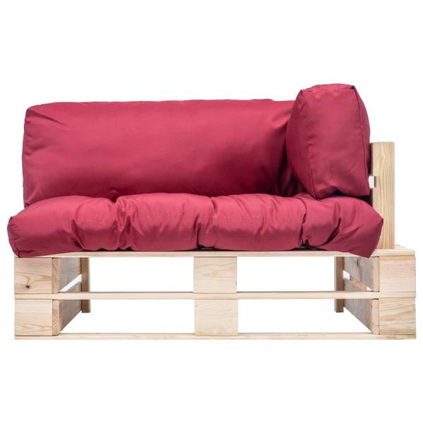 Outdoor-Sofa Paletten mit Kissen in Rot Kiefernholz