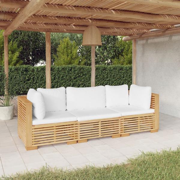 ARDEBO.de - 3-tlg. Garten-Lounge-Set mit Kissen Massivholz Teak