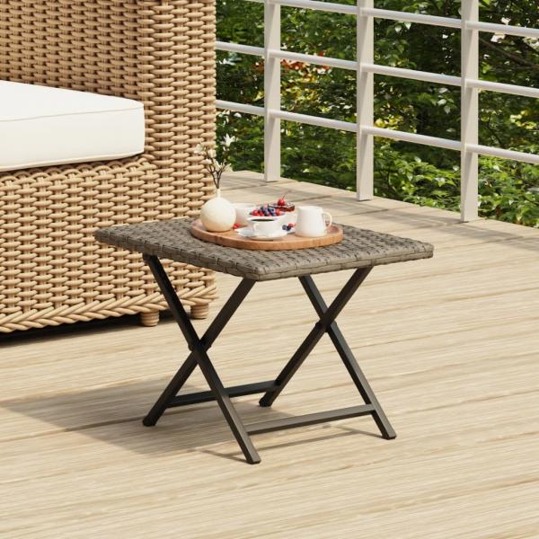 ARDEBO.de - Klapptisch Grau 45x35x32 cm Poly Rattan