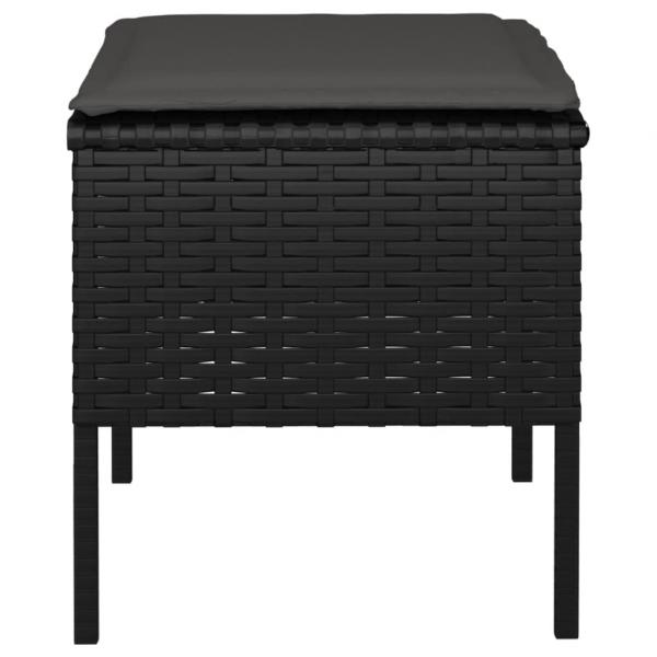 Gartenhocker mit Kissen 4 Stk. Schwarz Poly Rattan