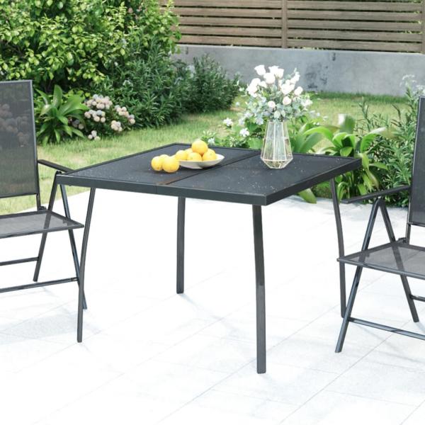 ARDEBO.de - Gartentisch Anthrazit 100x100x72 cm Stahlgitter