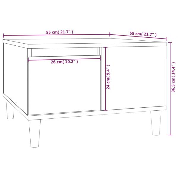 Couchtisch Schwarz 55x55x36,5 cm Holzwerkstoff